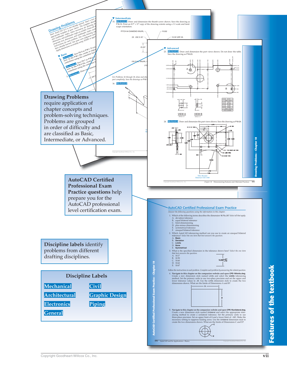 AutoCAD and Its Applications—Basics 2017, 24th Edition page vii