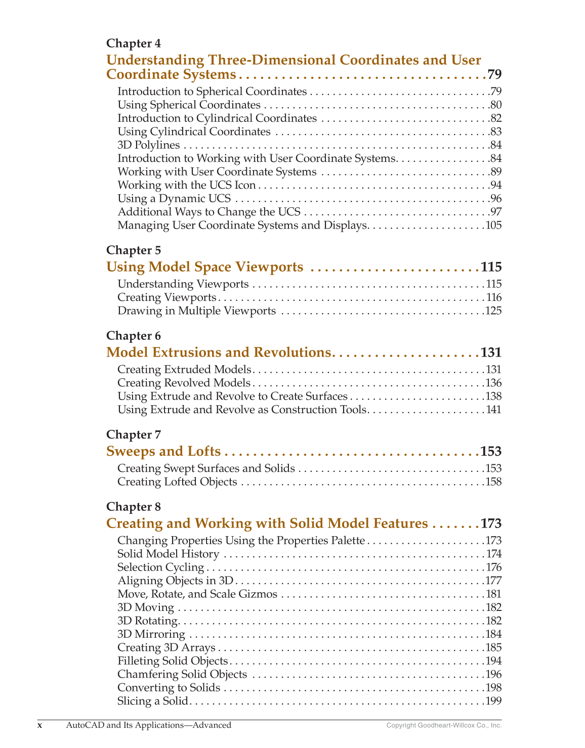 AutoCAD and Its Applications—Advanced 2017, 24th Edition page x