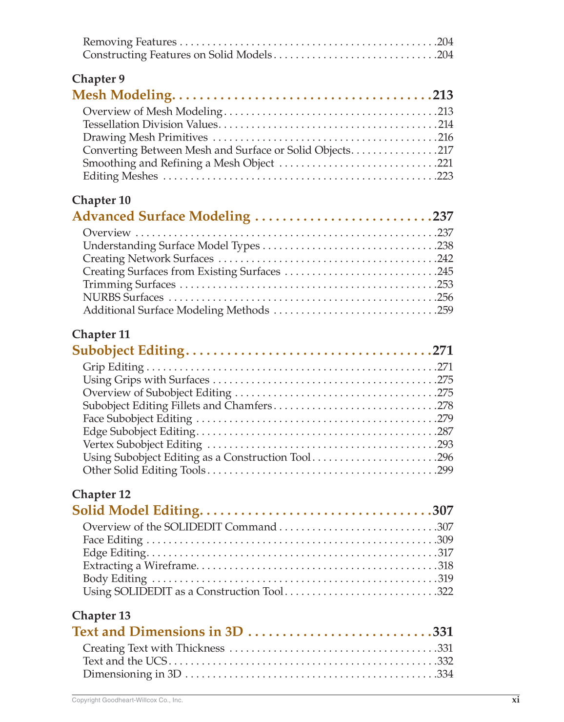 AutoCAD and Its Applications—Advanced 2017, 24th Edition page xi