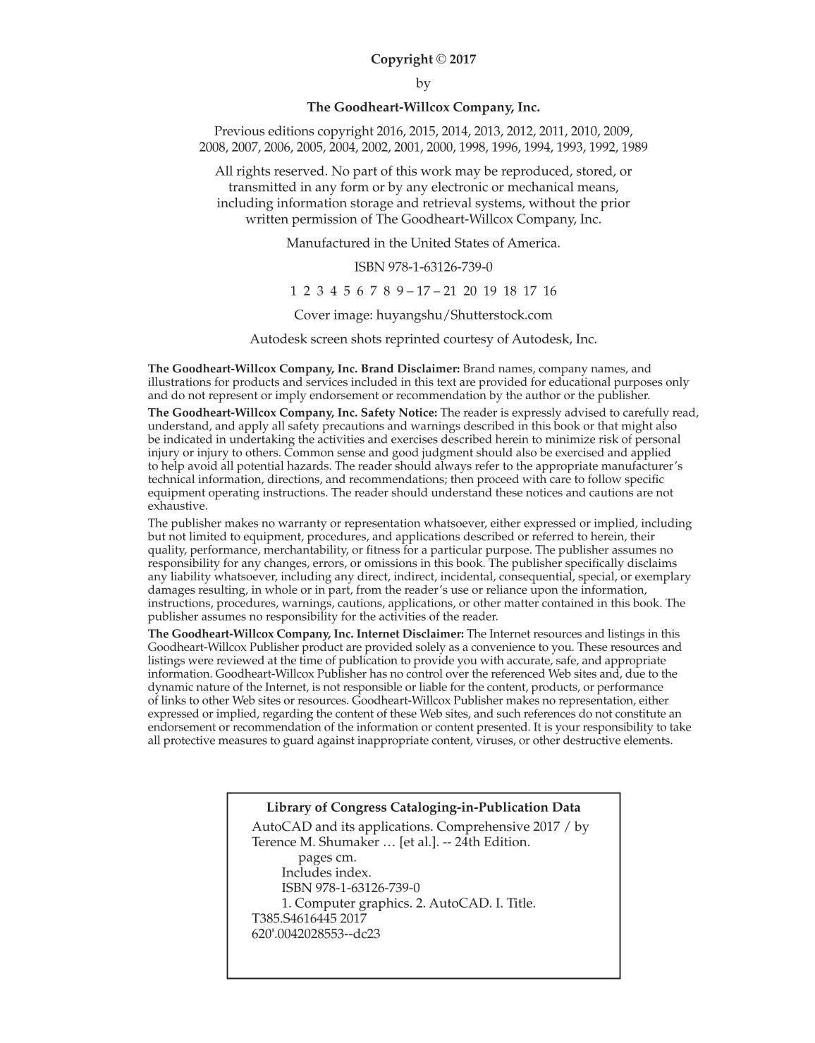 AutoCAD and Its Applications—Comprehensive 2017, 24th Edition page II