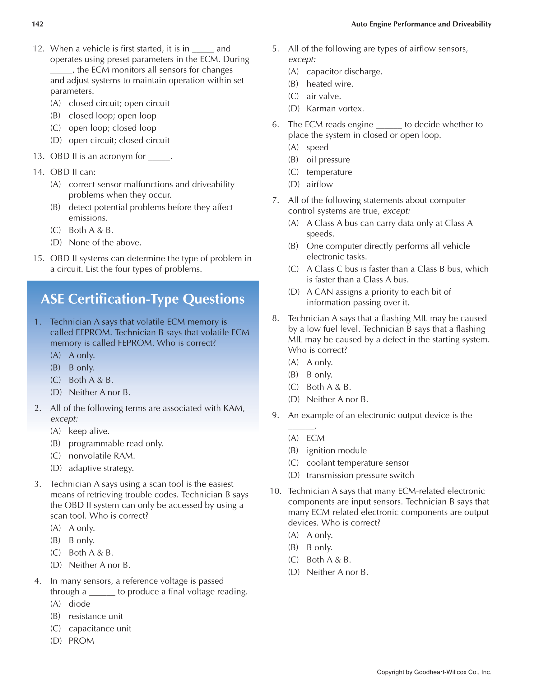 Auto Engine Performance and Driveability, 4th Edition page 142