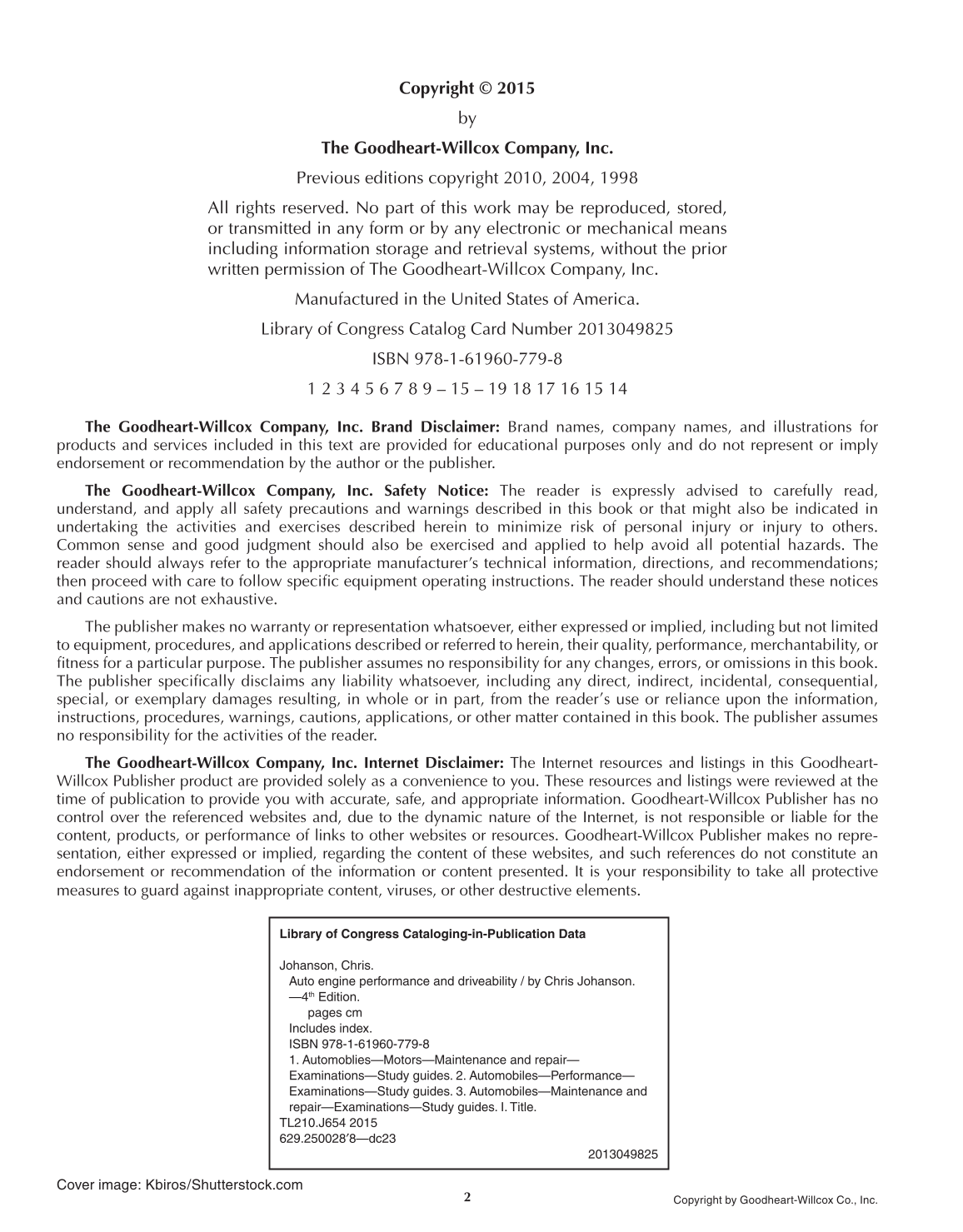 Auto Engine Performance and Driveability, 4th Edition page 2
