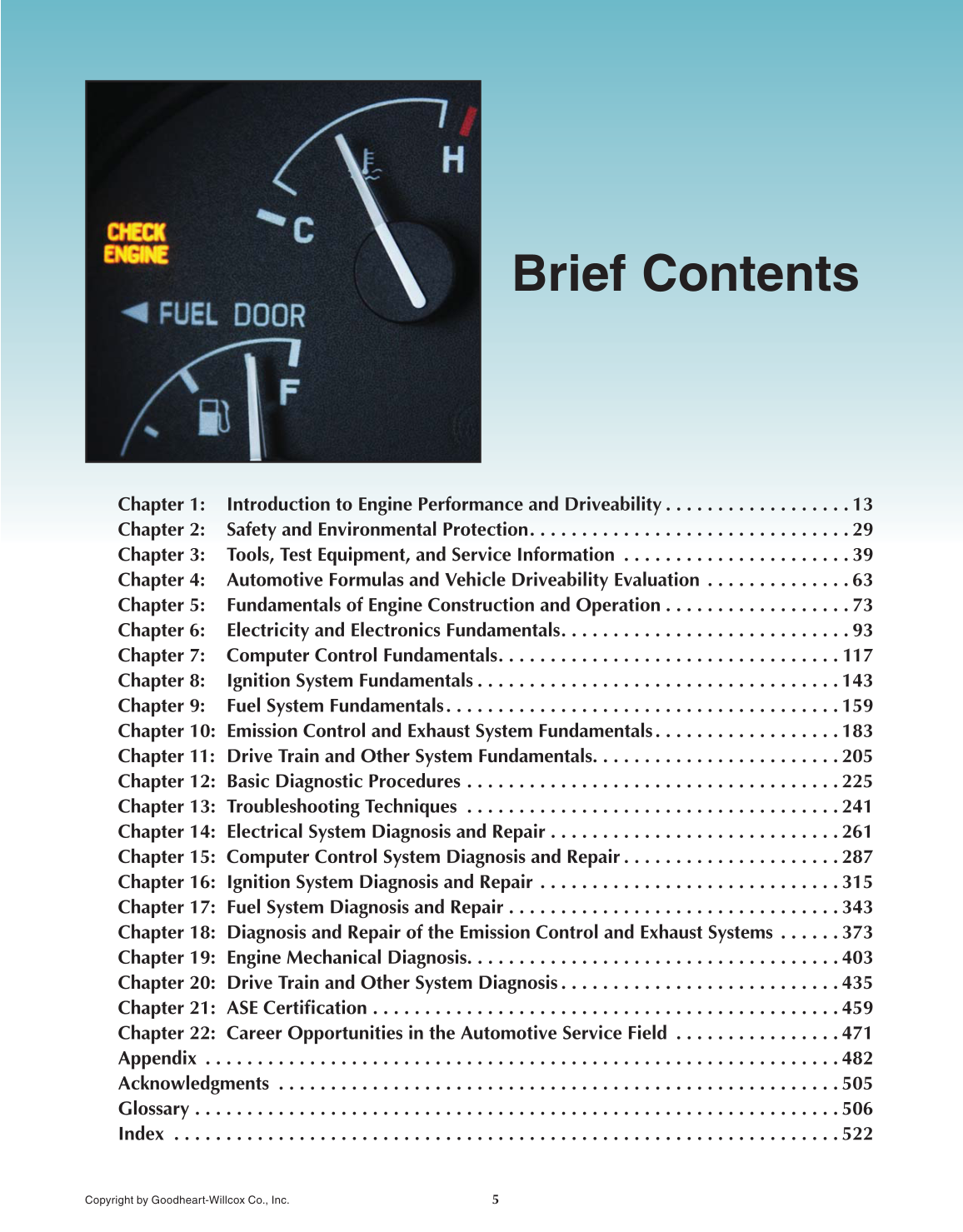 Auto Engine Performance and Driveability, 4th Edition page 5