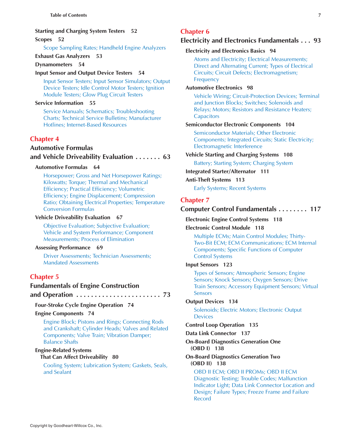 Auto Engine Performance and Driveability, 4th Edition page 7