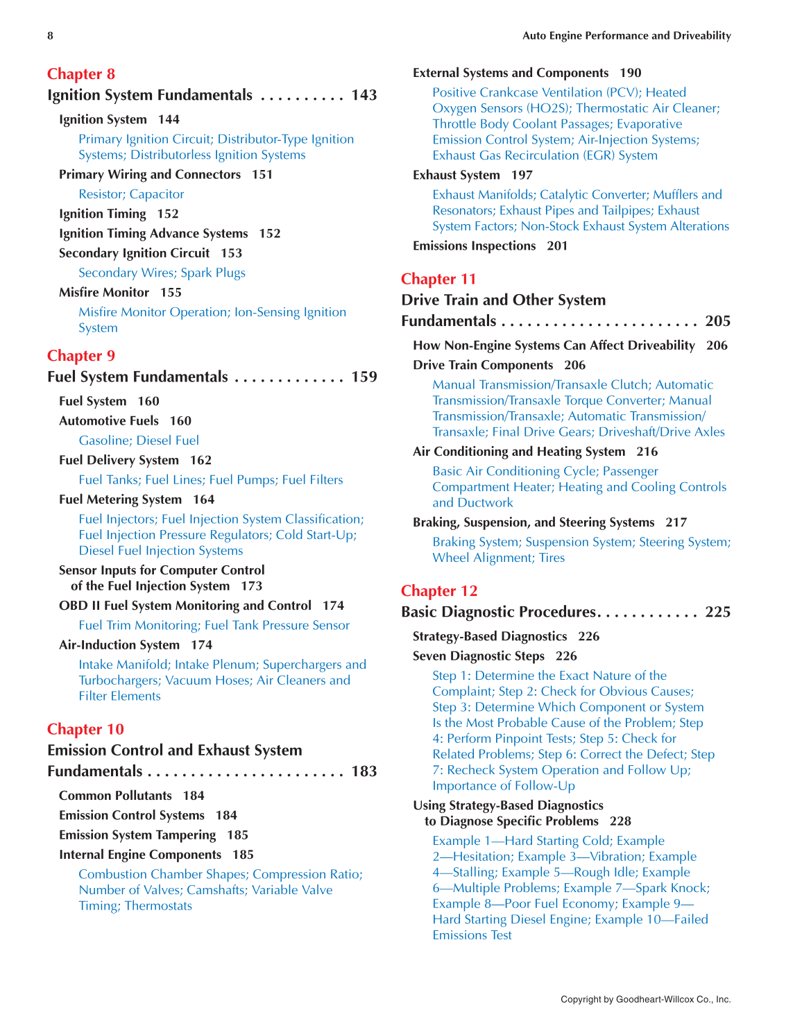Auto Engine Performance and Driveability, 4th Edition page 8