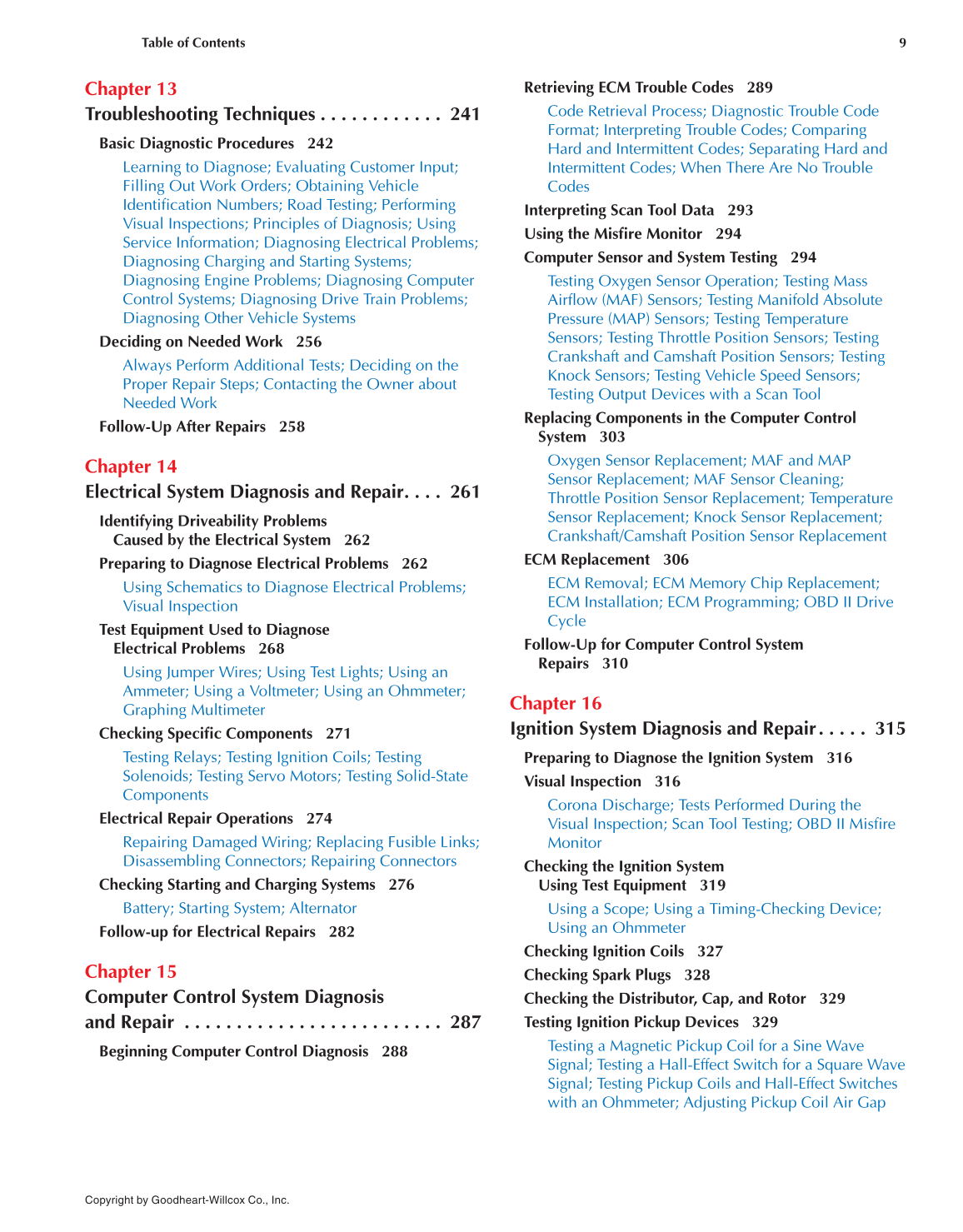 Auto Engine Performance and Driveability, 4th Edition page 9