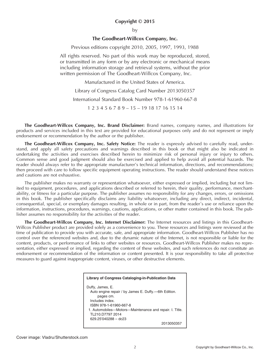 Auto Engine Repair, 6th Edition page 2