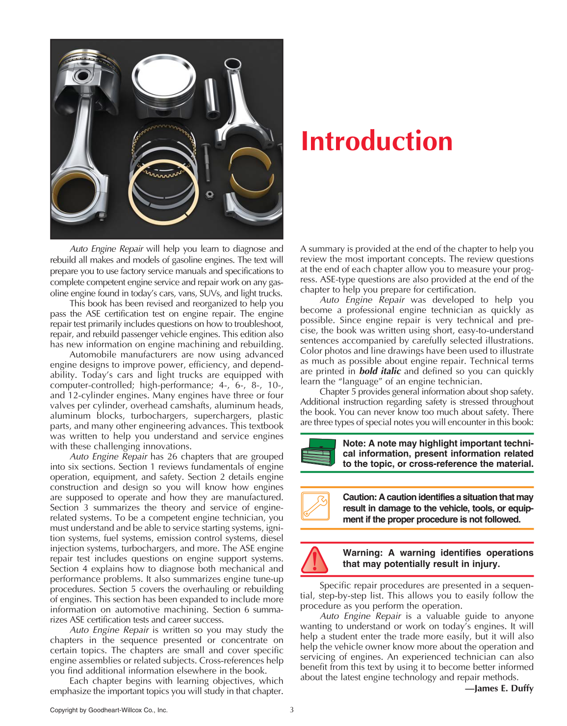 Auto Engine Repair, 6th Edition page 3