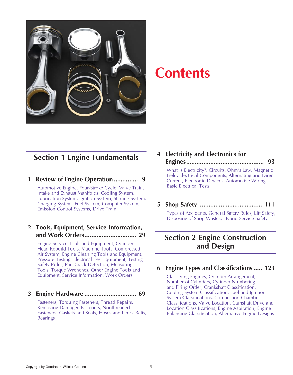 Auto Engine Repair, 6th Edition page 5