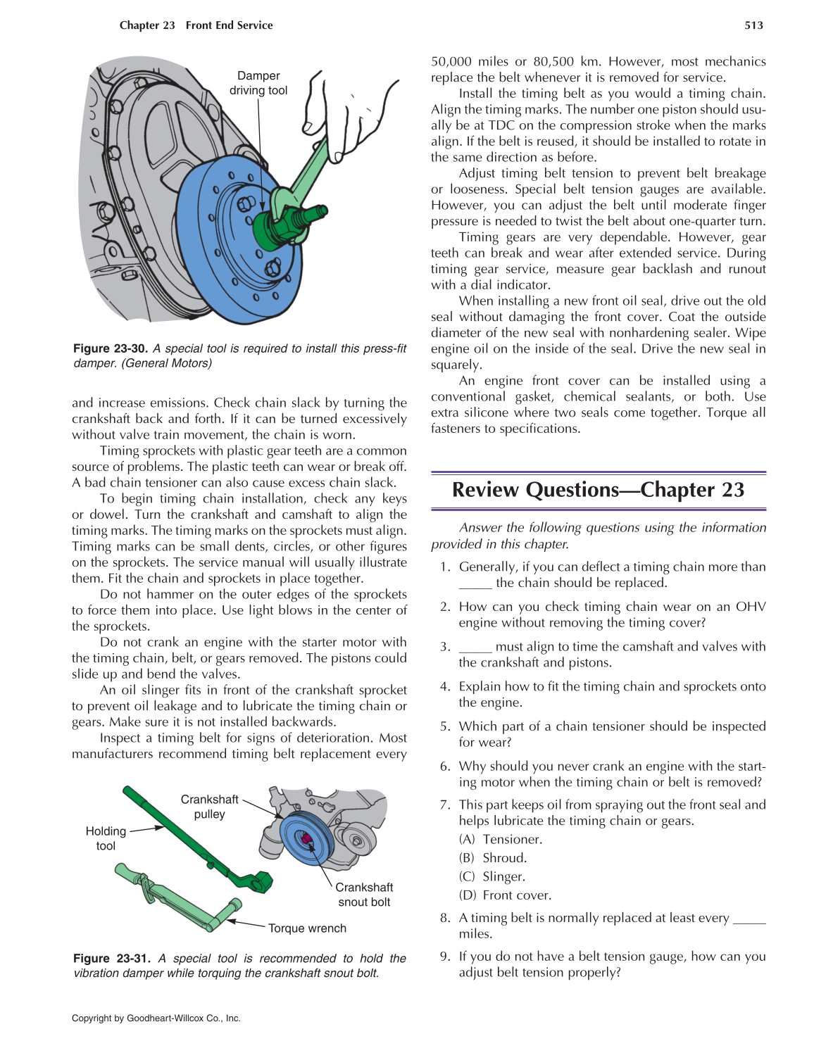 Auto Engine Repair, 6th Edition page 513