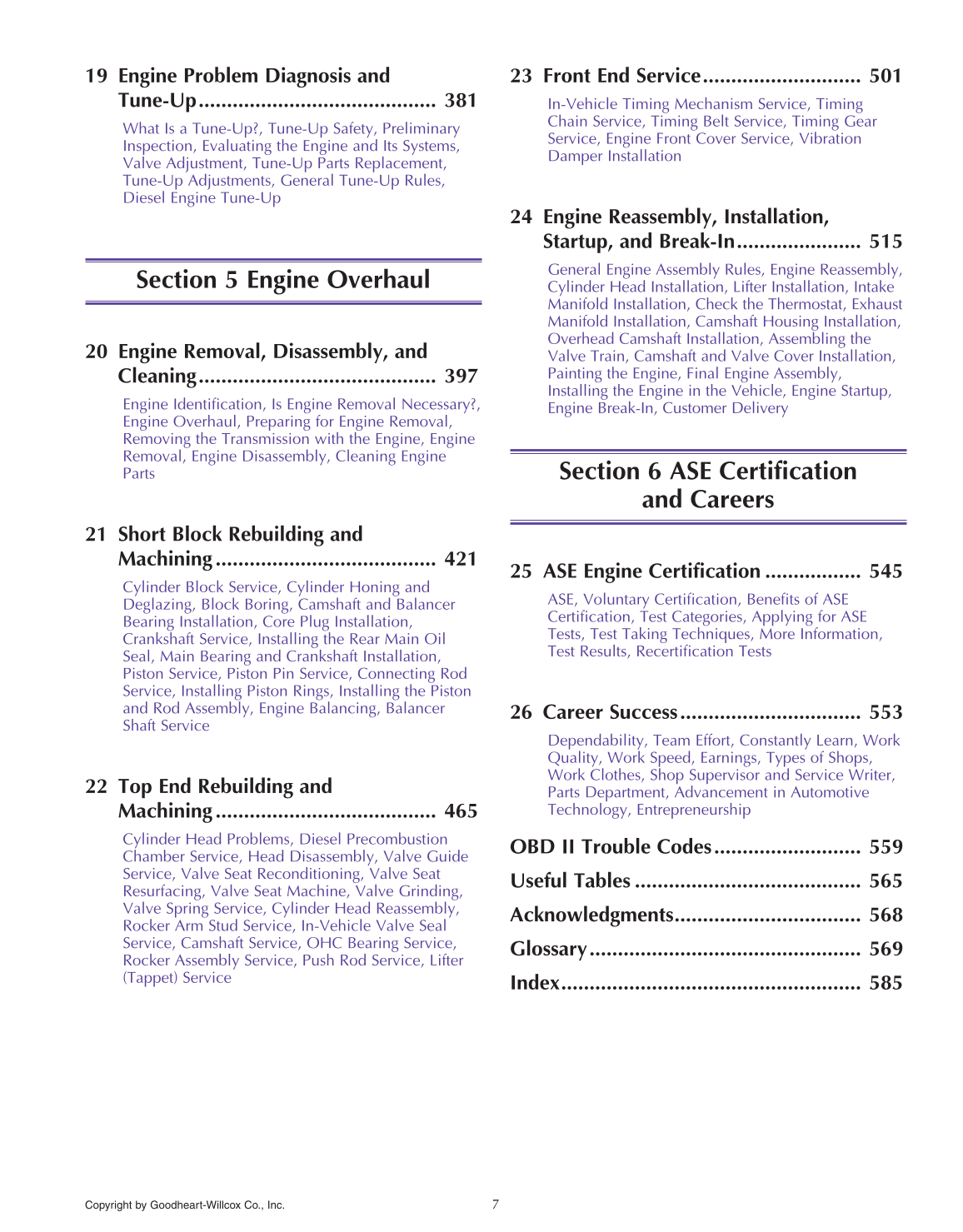 Auto Engine Repair, 6th Edition page 7
