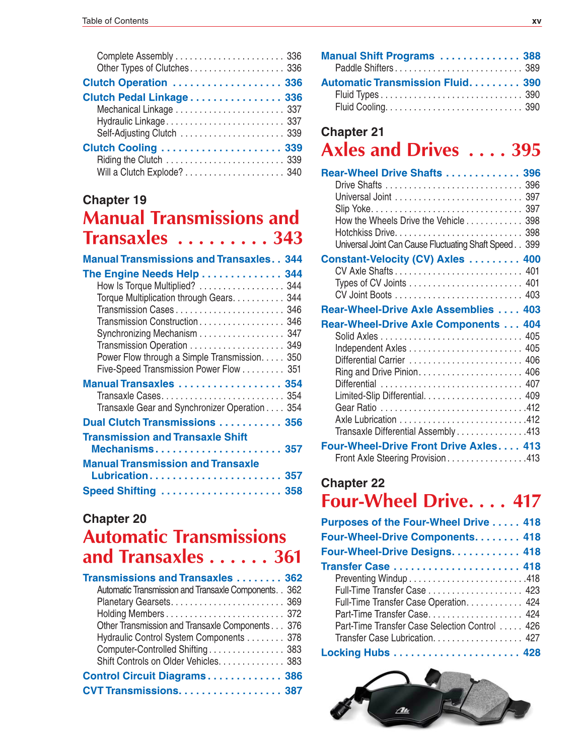 Auto Fundamentals, 11th Edition page xv