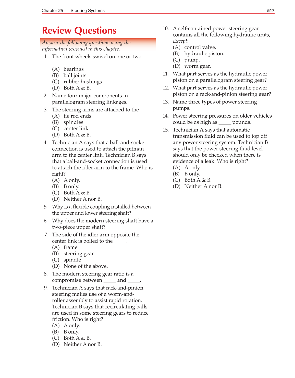 Auto Fundamentals, 11th Edition page 517