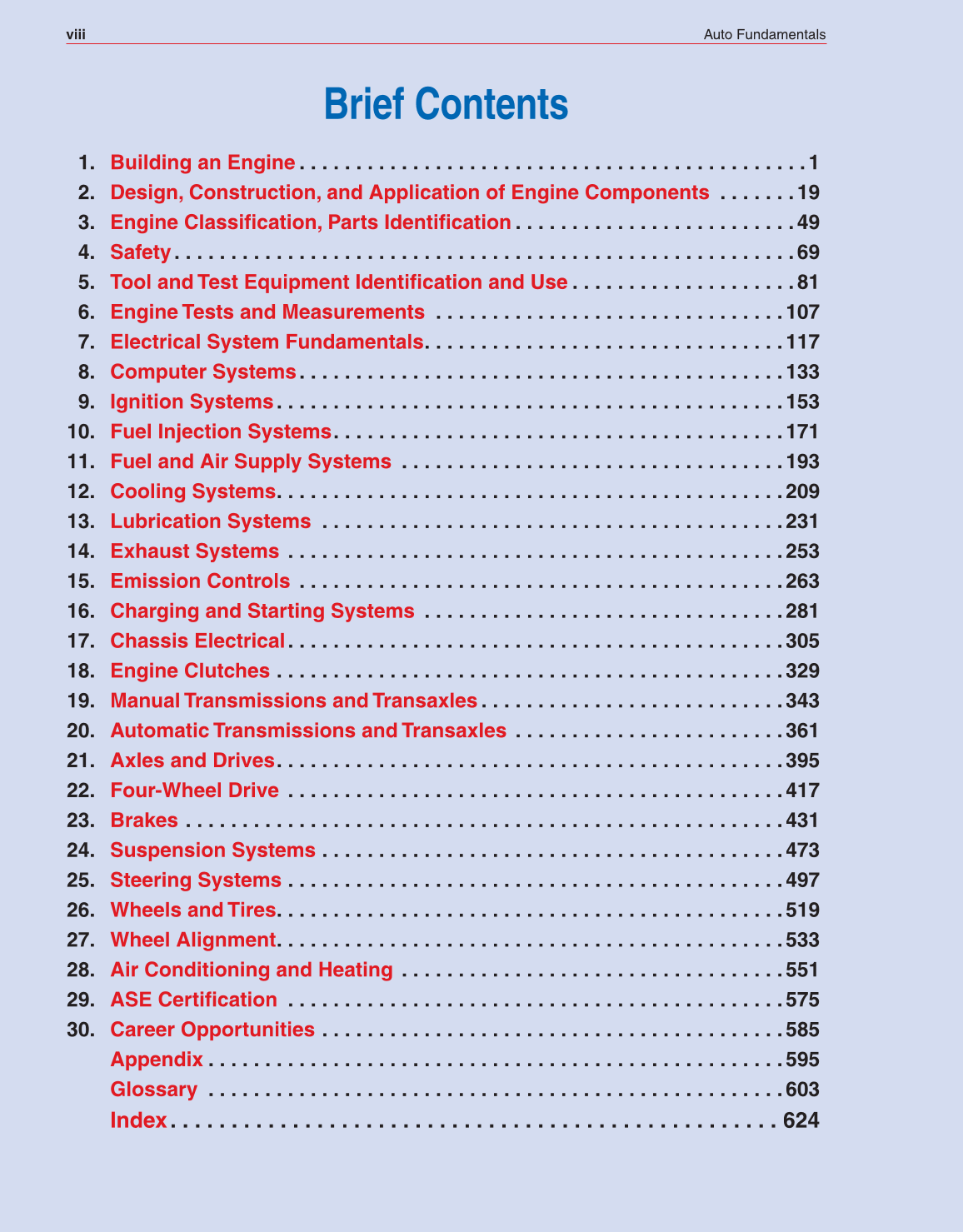Auto Fundamentals, 11th Edition page viii