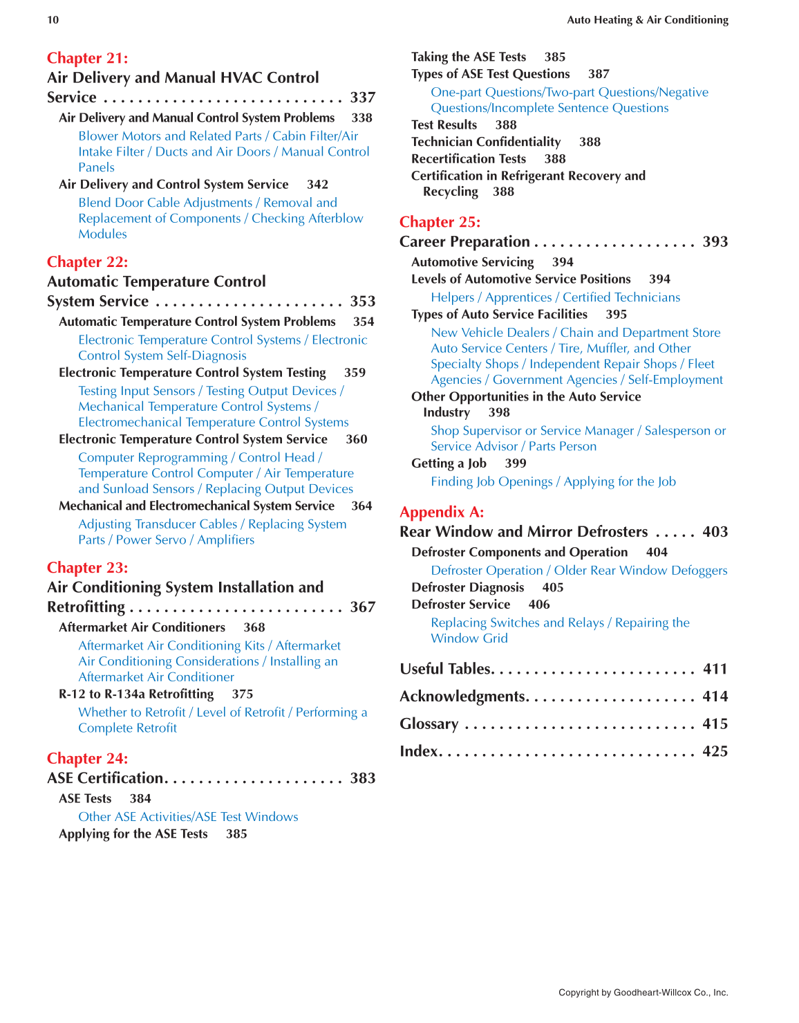 Auto Heating and Air Conditioning, 4th Edition page 10