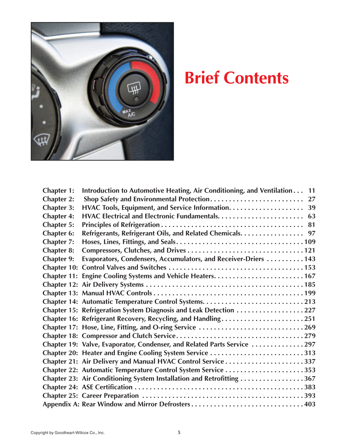 Auto Heating and Air Conditioning, 4th Edition page 5