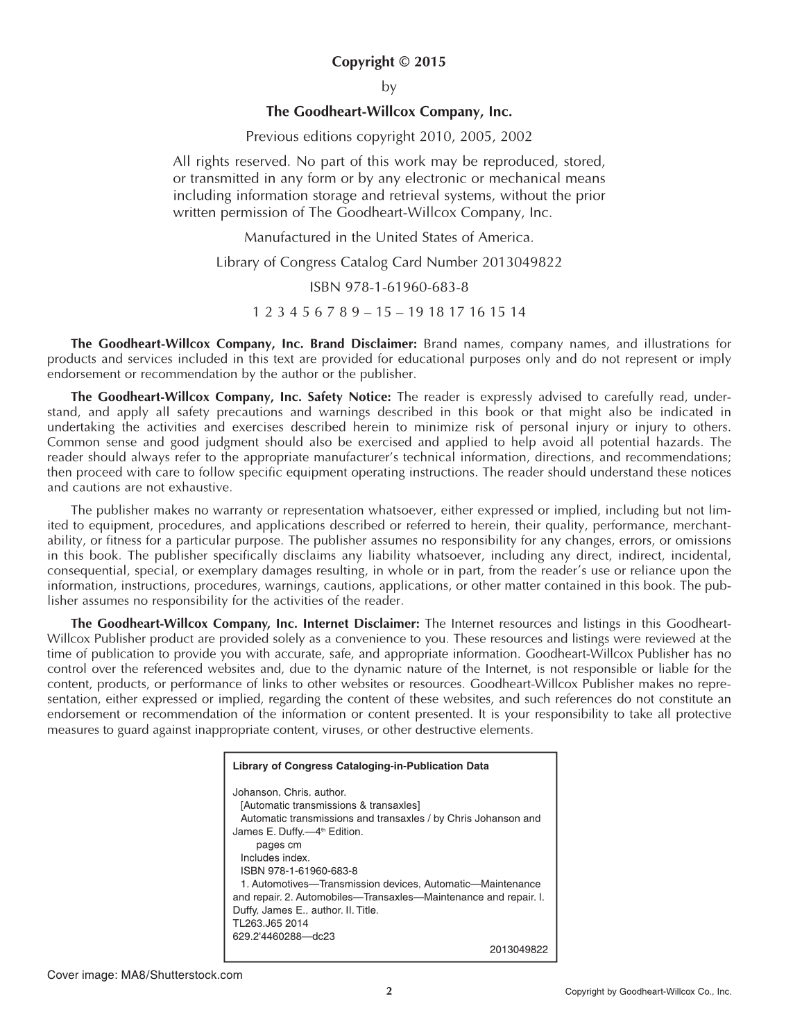 Automatic Transmissions and Transaxles, 4th Edition page 2