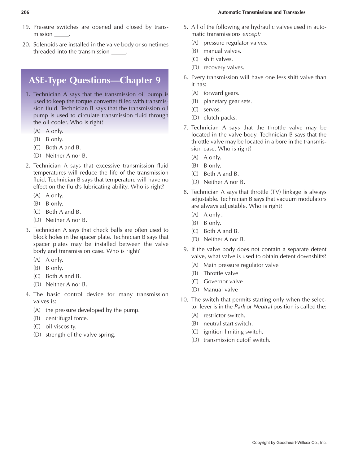 Automatic Transmissions and Transaxles, 4th Edition page 206