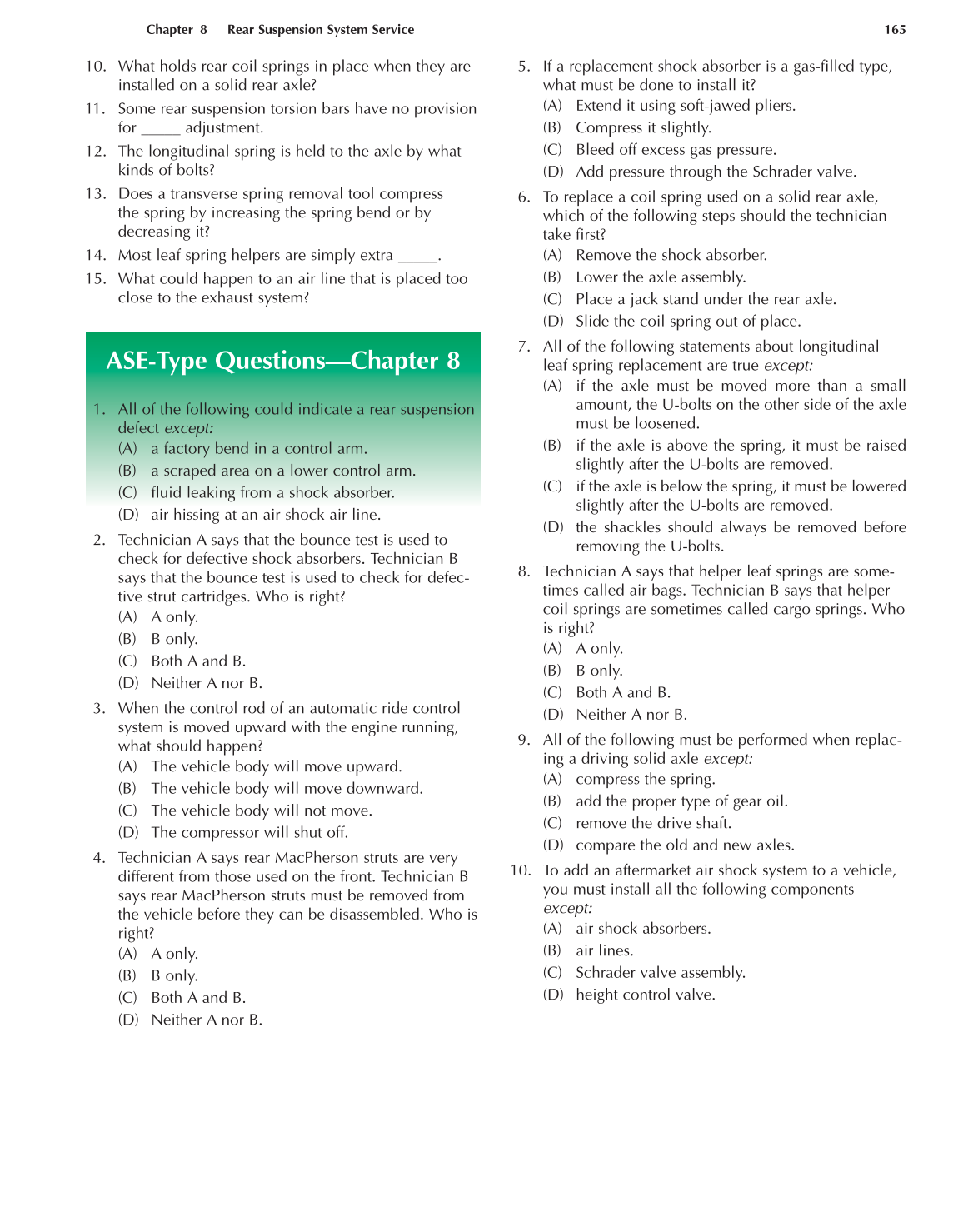 Auto Suspension and Steering, 4th Edition page 165