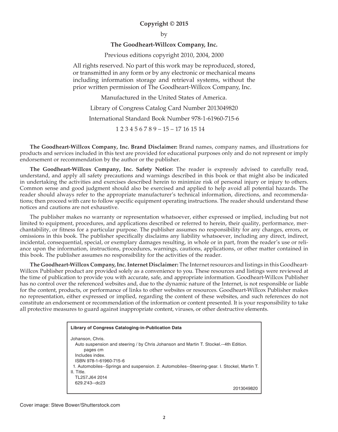 Auto Suspension and Steering, 4th Edition page 2