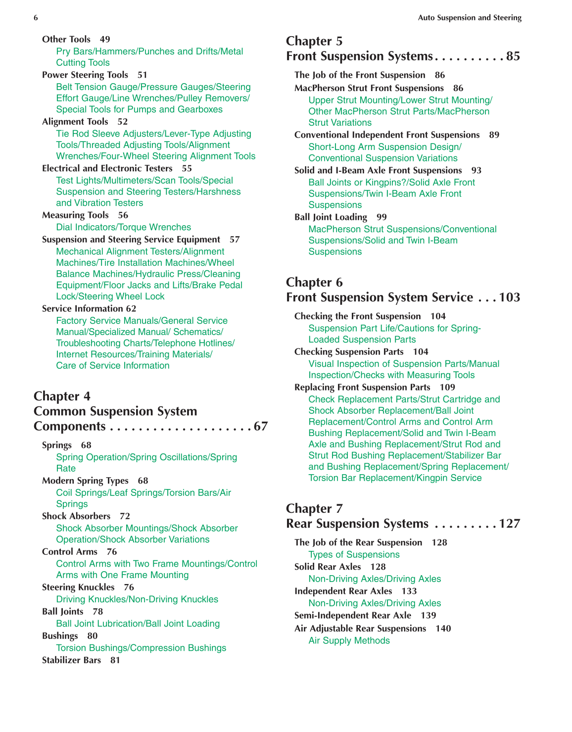 Auto Suspension and Steering, 4th Edition page 6