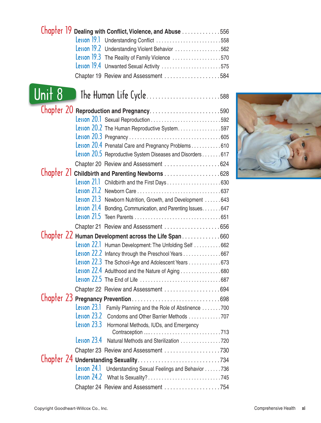 Comprehensive Health, 1st Edition page xi