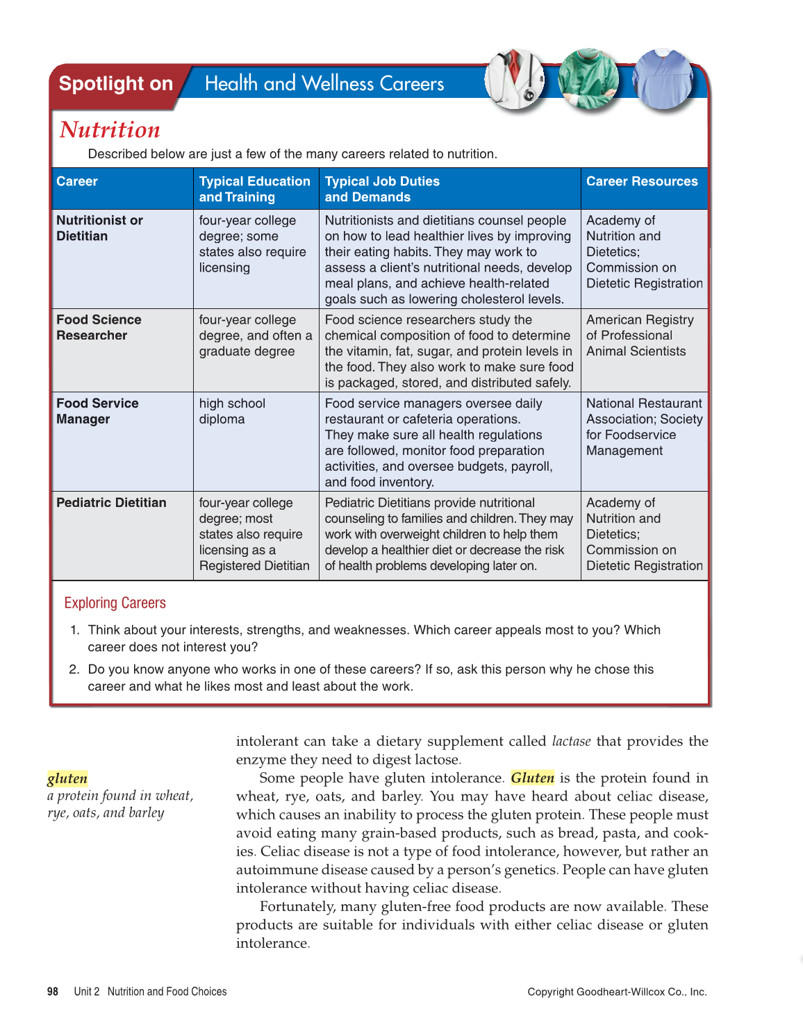 Comprehensive Health, 1st Edition page 98