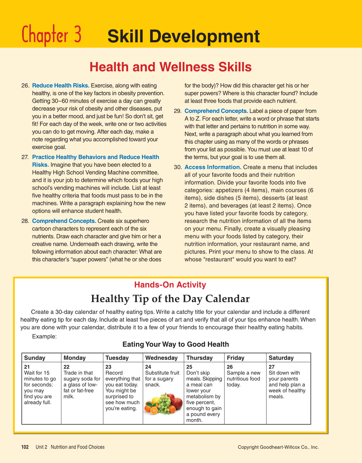 Comprehensive Health, 1st Edition page 102