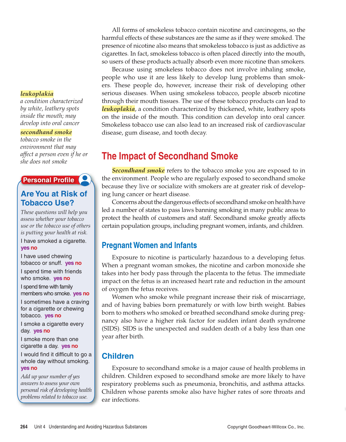 Comprehensive Health, 1st Edition page 264
