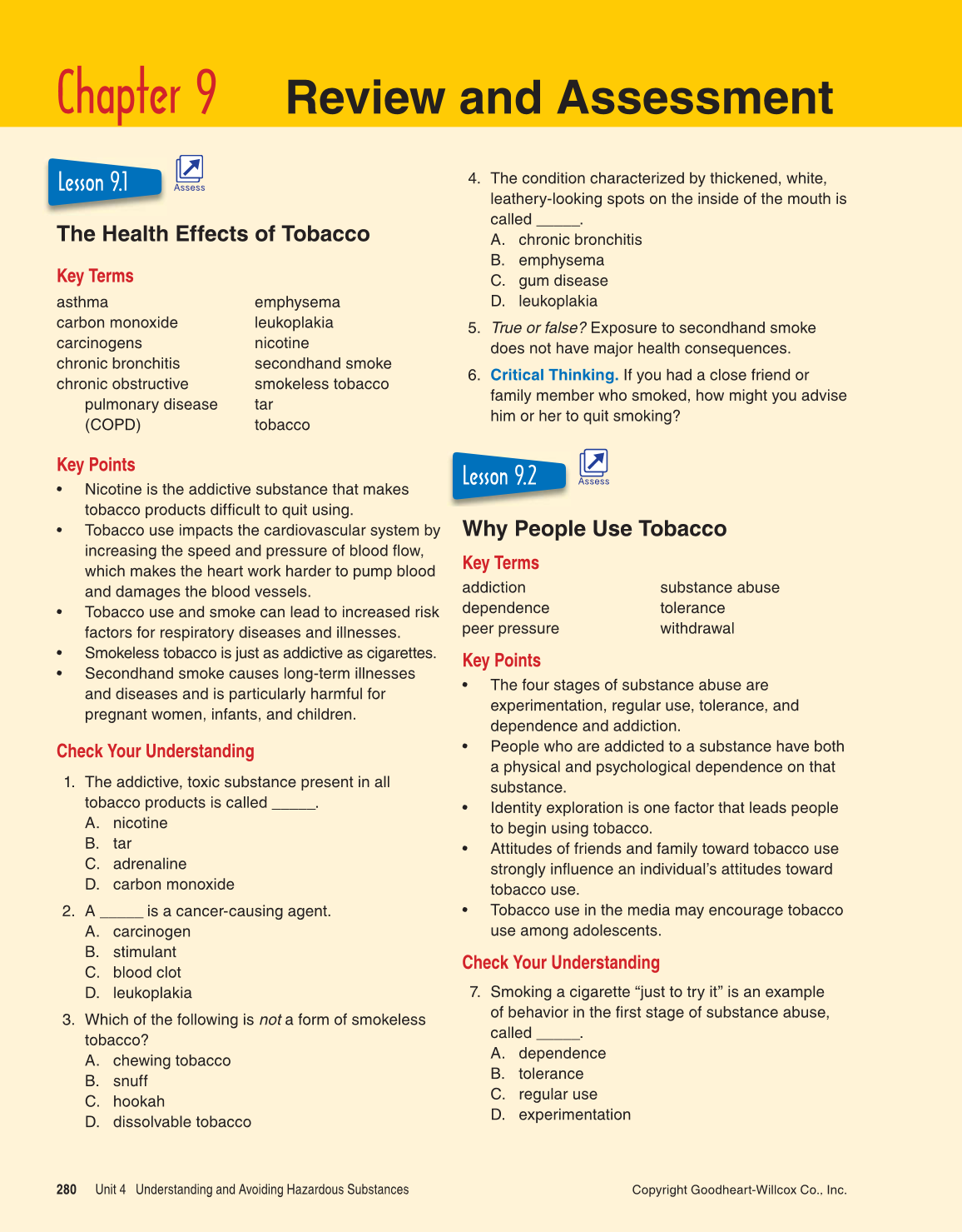 Comprehensive Health, 1st Edition page 280