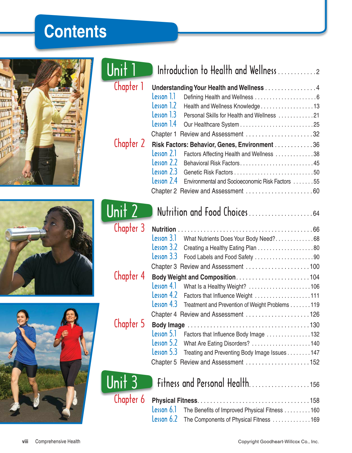 Comprehensive Health, 1st Edition page viii