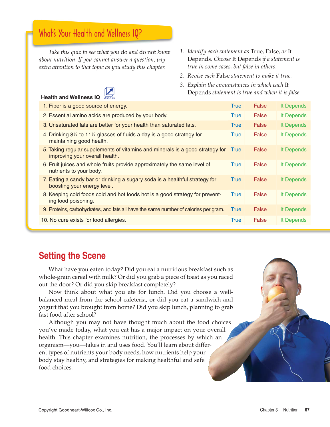 Comprehensive Health, 1st Edition page 67
