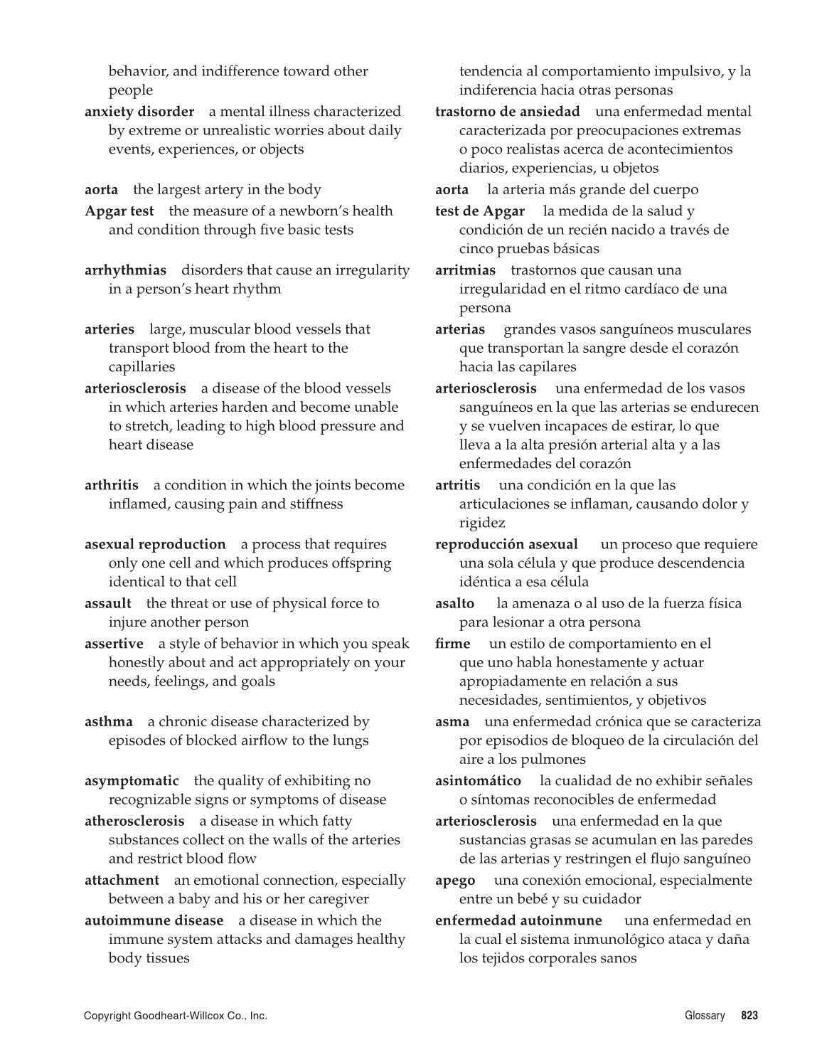 Comprehensive Health, 1st Edition page 823