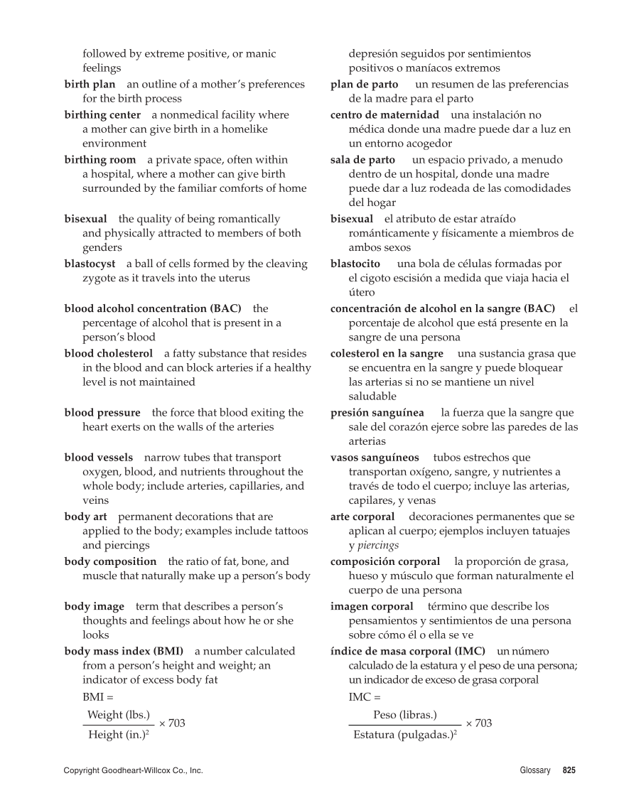 Comprehensive Health, 1st Edition page 825