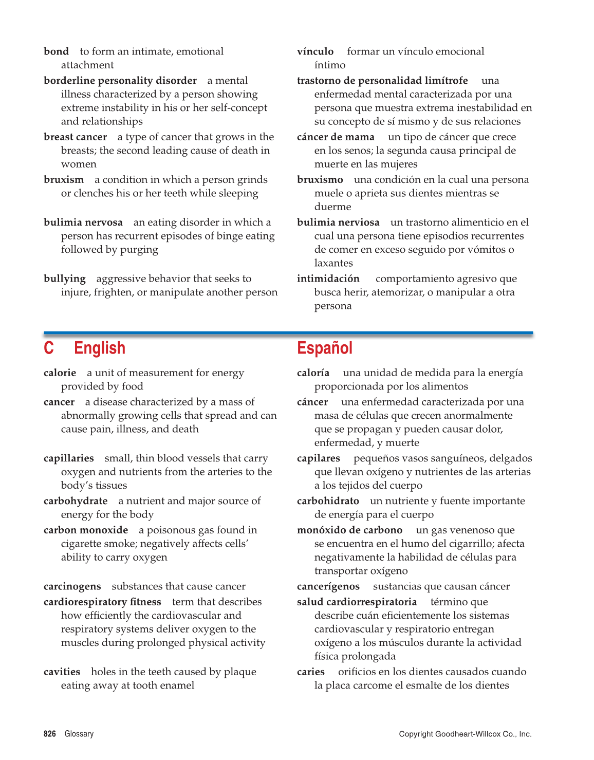 Comprehensive Health, 1st Edition page 826