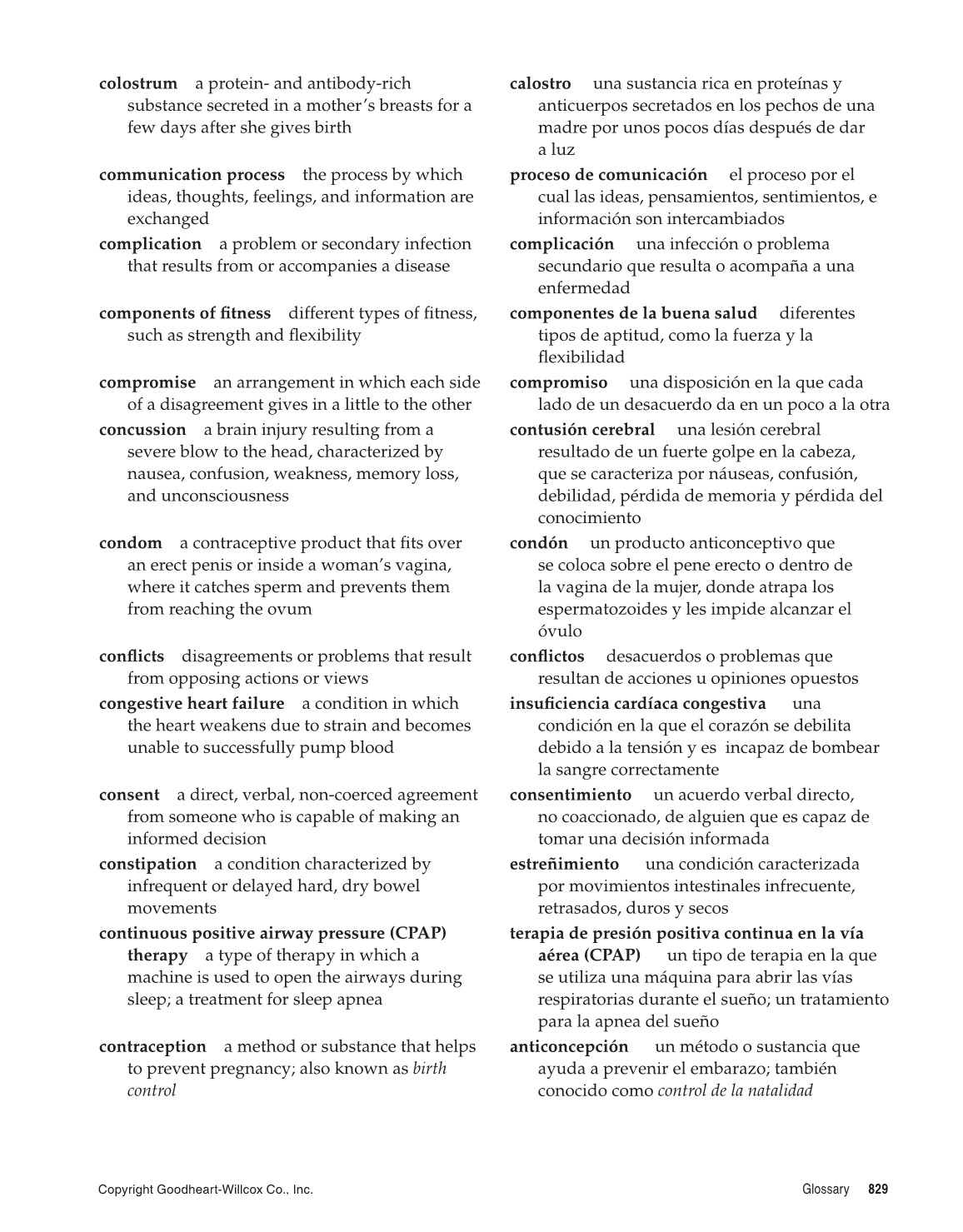 Comprehensive Health, 1st Edition page 829