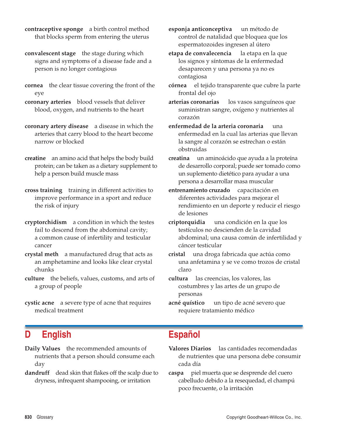 Comprehensive Health, 1st Edition page 830
