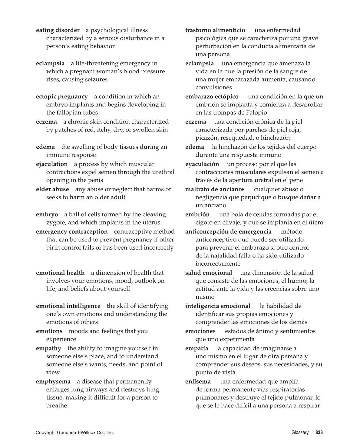 Comprehensive Health, 1st Edition page 833