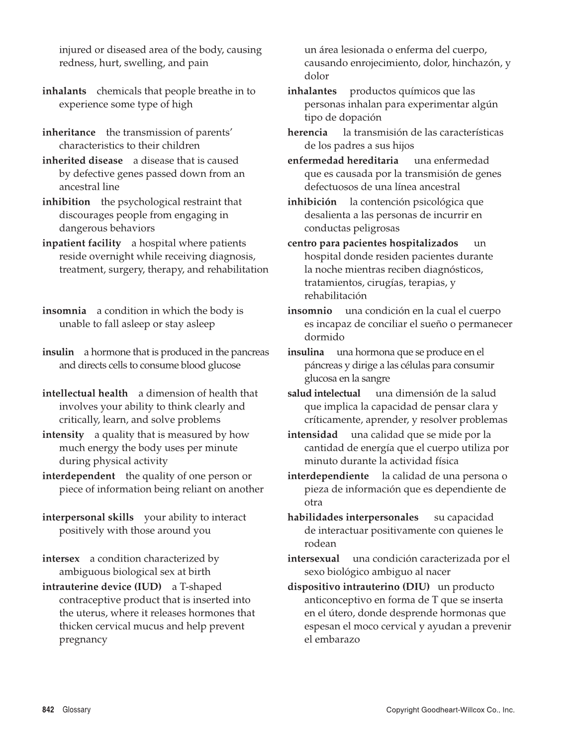 Comprehensive Health, 1st Edition page 842