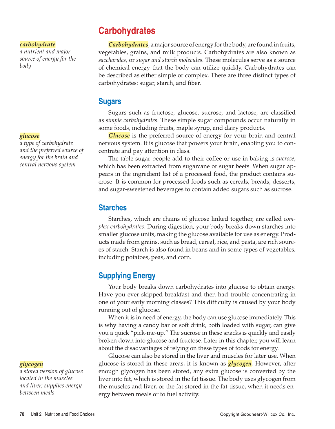 Comprehensive Health, 1st Edition page 70