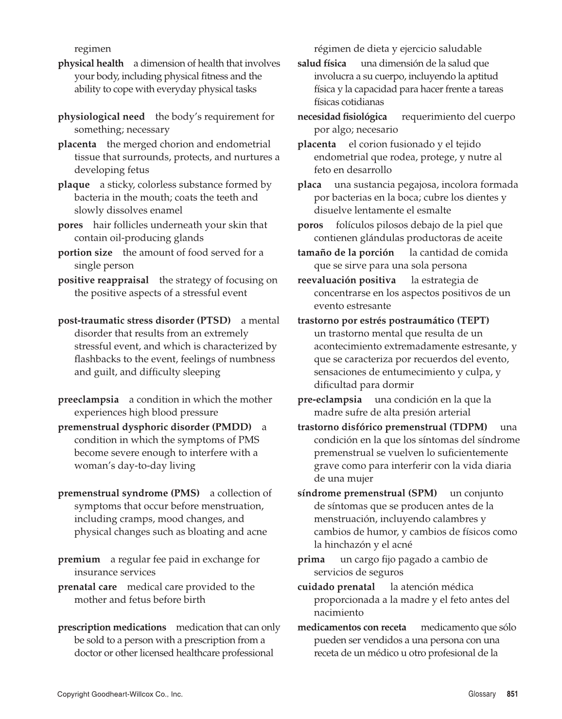 Comprehensive Health, 1st Edition page 851