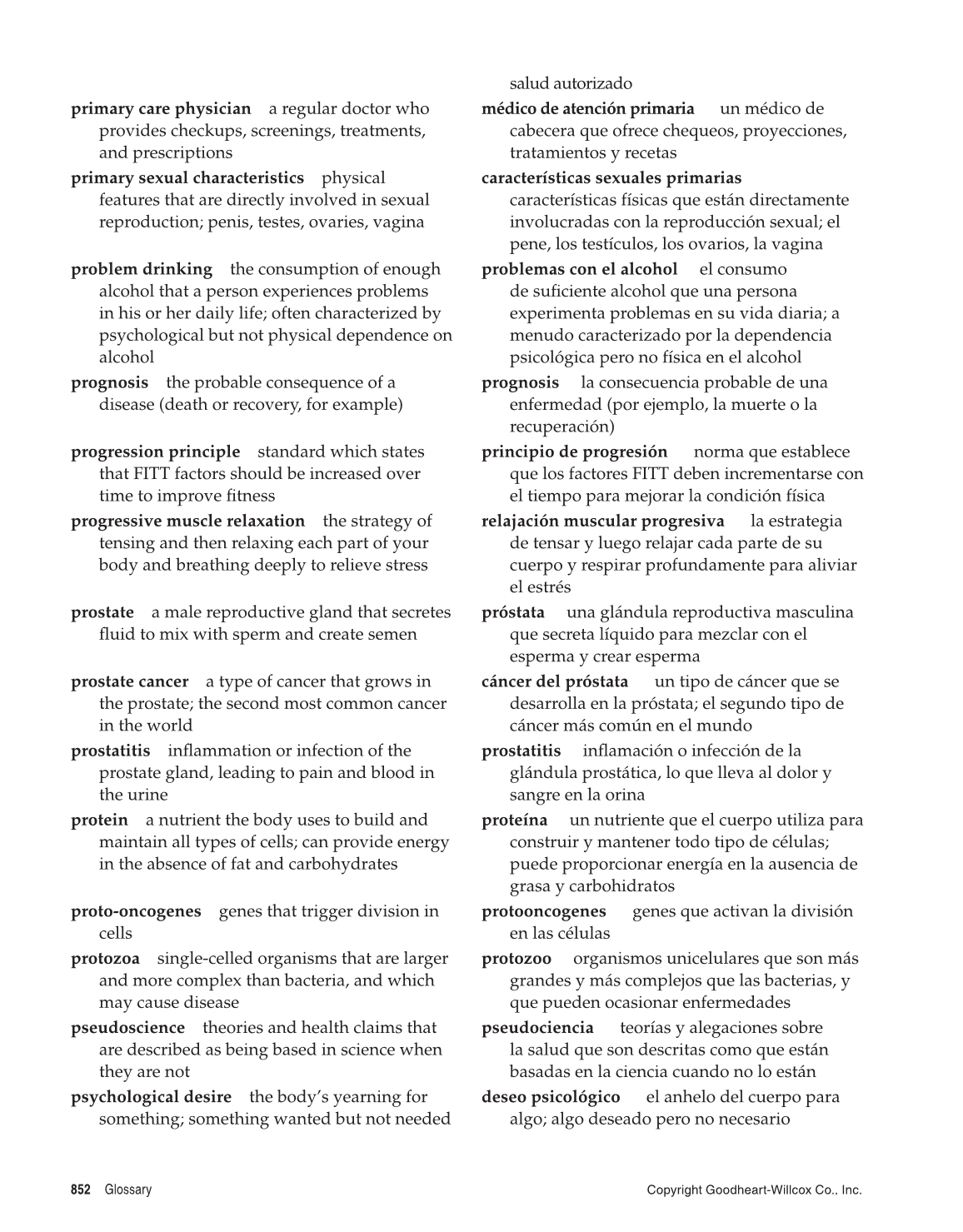 Comprehensive Health, 1st Edition page 852