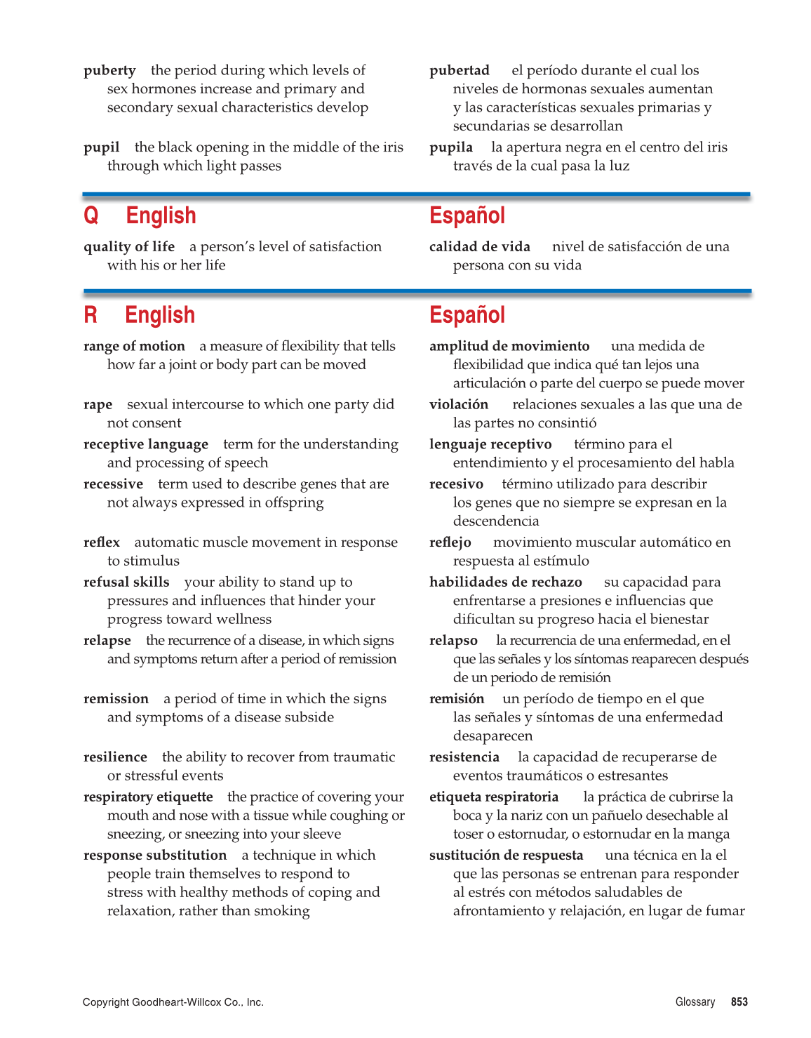 Comprehensive Health, 1st Edition page 853
