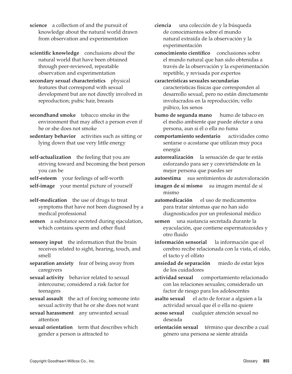 Comprehensive Health, 1st Edition page 855