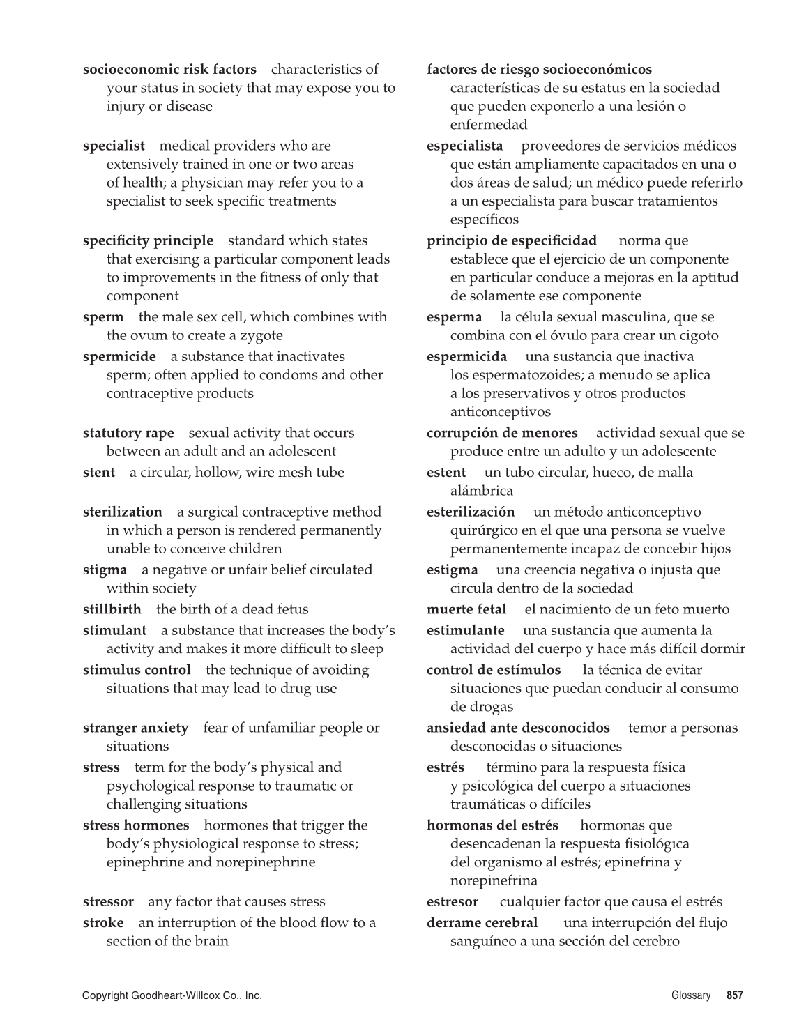 Comprehensive Health, 1st Edition page 857