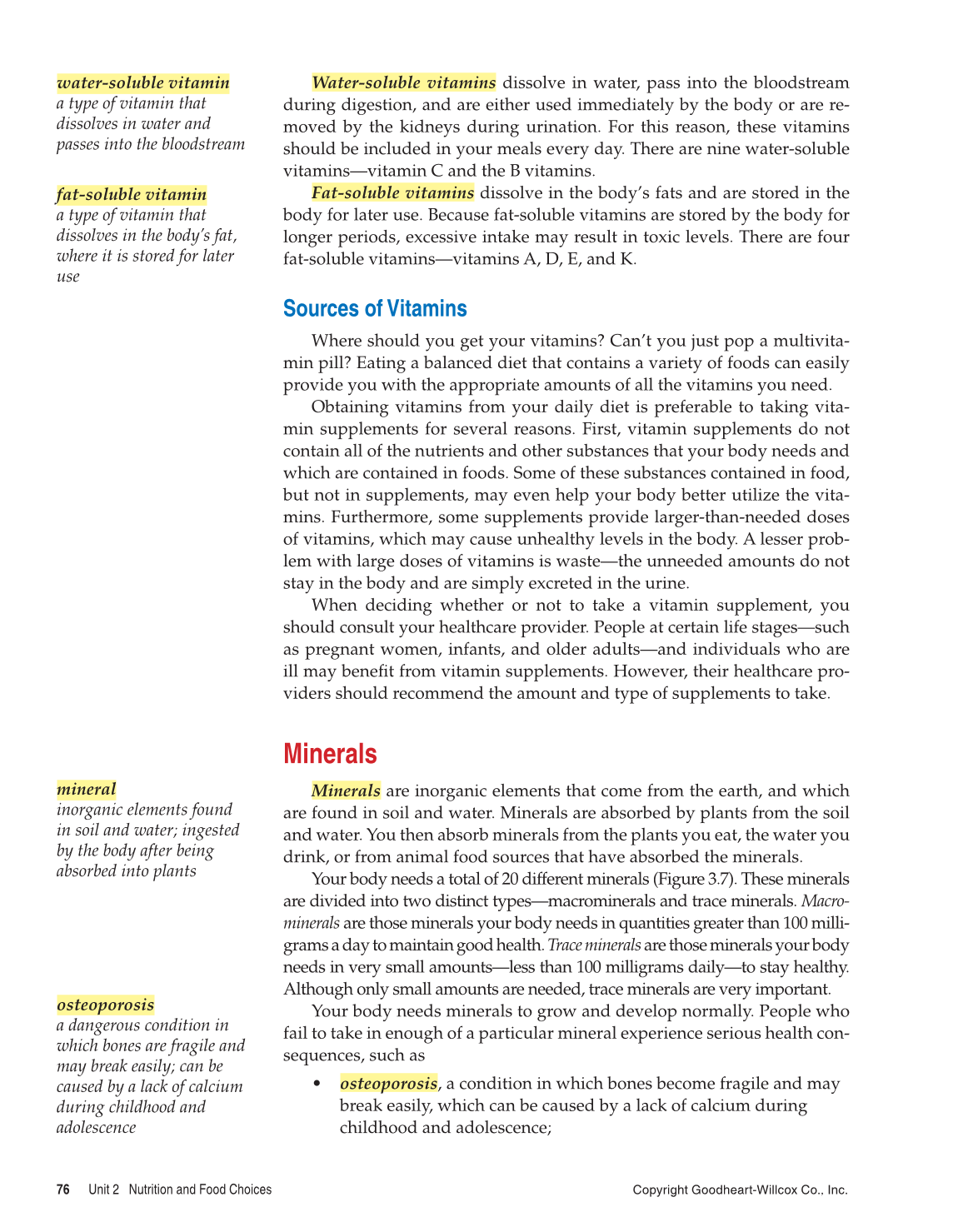 Comprehensive Health, 1st Edition page 76