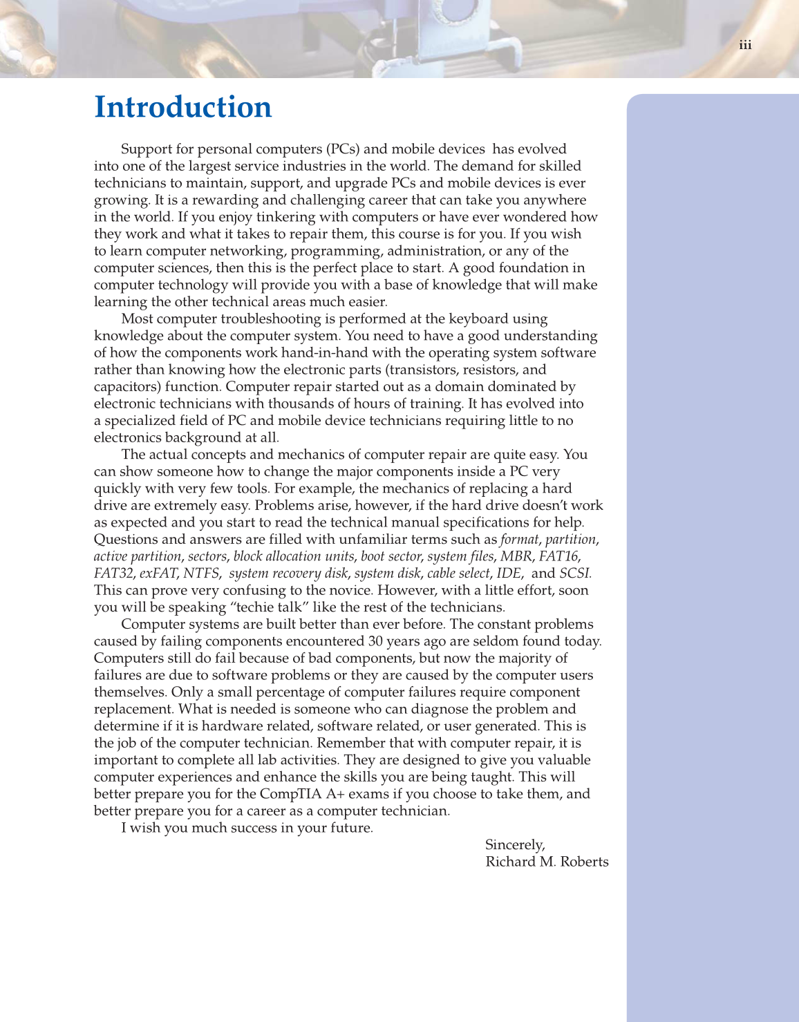 Computer Service and Repair, 4th Edition page iii