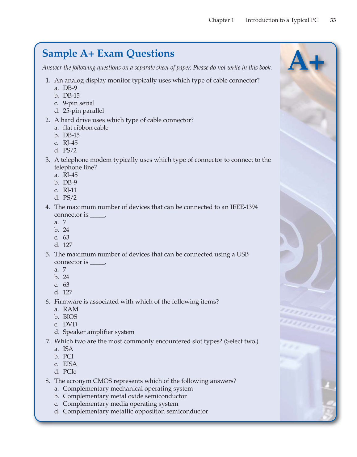 Computer Service and Repair, 4th Edition page 33