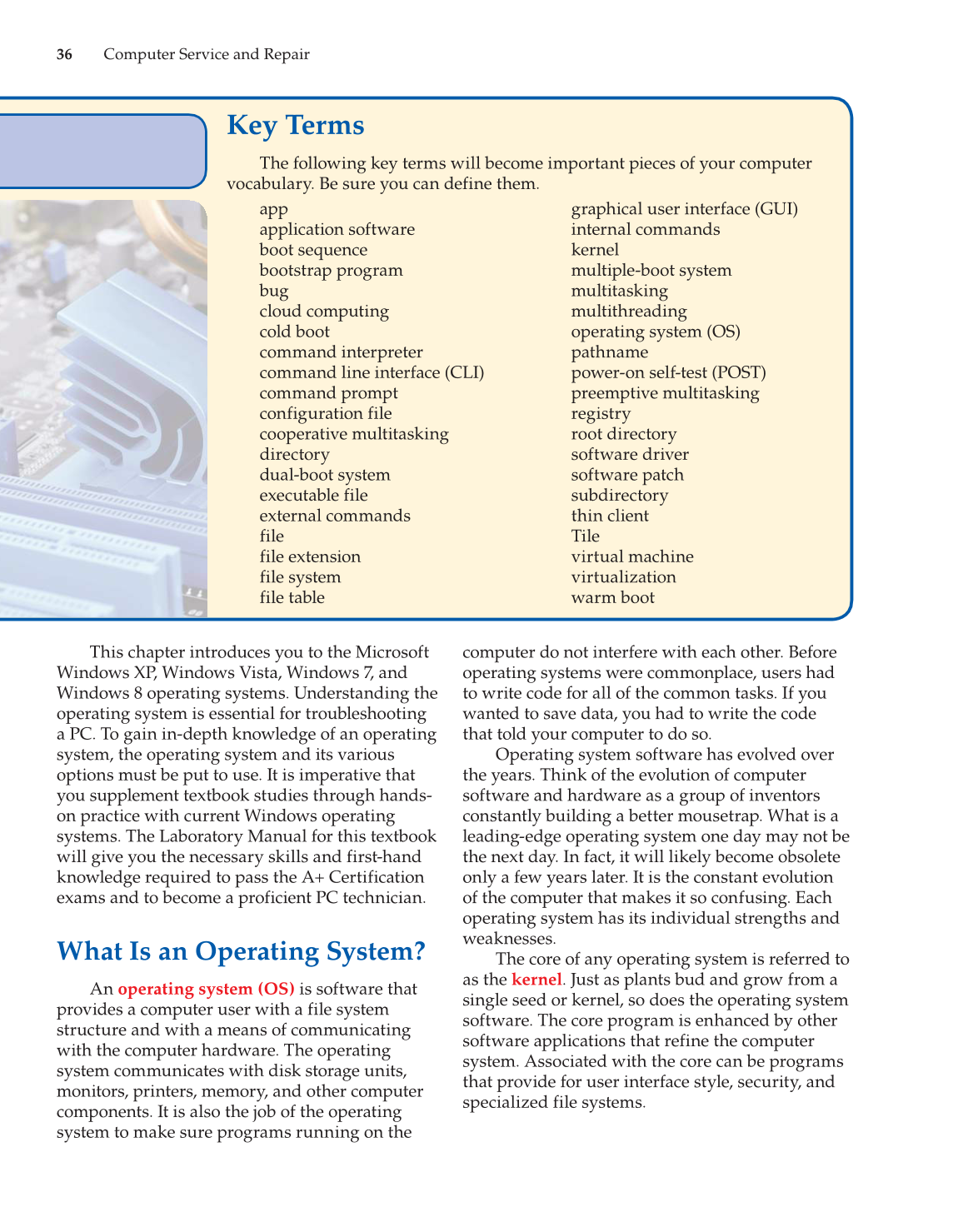 Computer Service and Repair, 4th Edition page 36