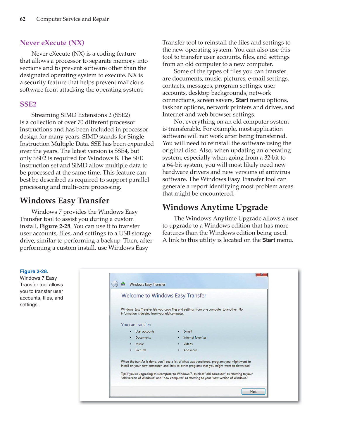 Computer Service and Repair, 4th Edition page 62